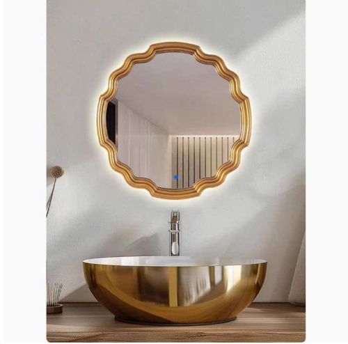 Gương bàn trang điểm có đèn led, gương trang trí PULED871A, Kích thước 65*65cm