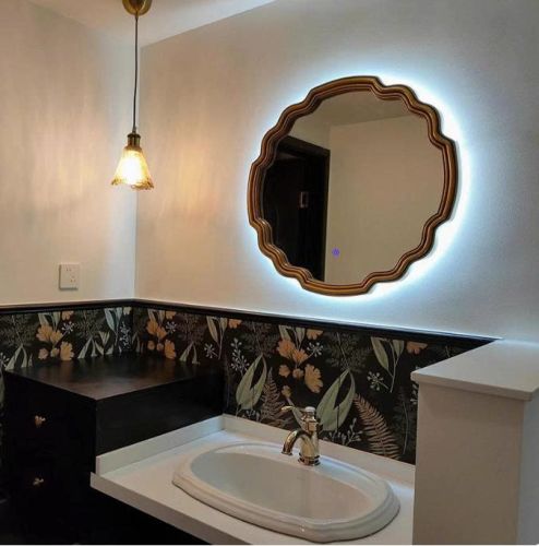 Gương bàn trang điểm có đèn led, gương trang trí PULED871A, Kích thước 65*65cm