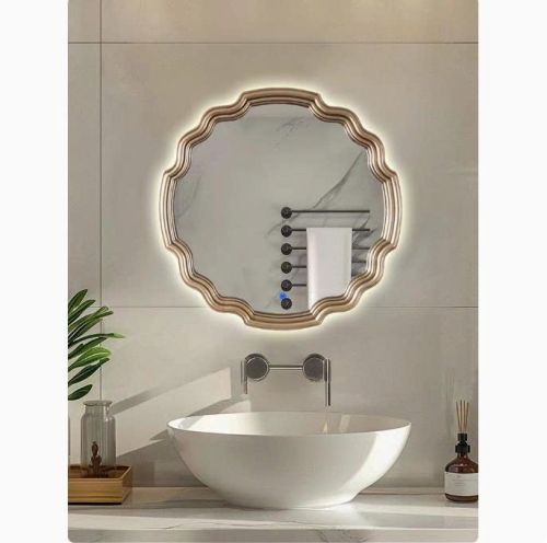 Gương bàn trang điểm có đèn led, gương trang trí PULED871B, Kích thước 65*65cm