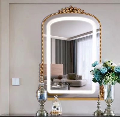 Gương cổ điển thêm đèn led PULED880A,  Kích thước 70*100 cm