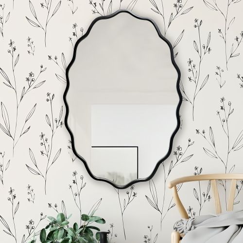Gương bàn trang điểm, gương phòng tắm khung lượn sóng PUM4Đ, Kích thước 60*90 cm