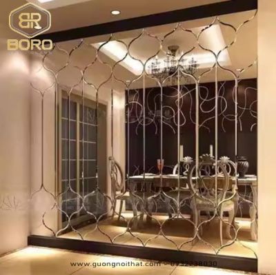 Trang tr&iacute; tường bằng gương khắc BORO